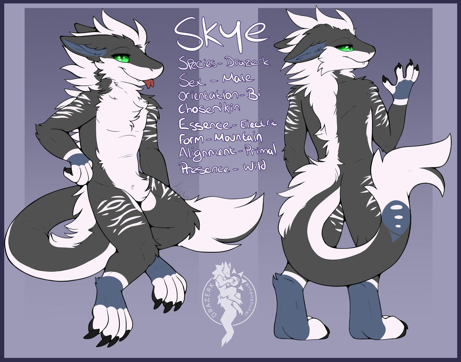 Skye, Luminary Drazerk — reference artwork by Krayxii